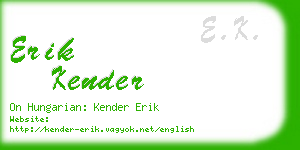 erik kender business card